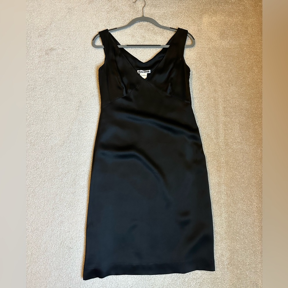 Vintage Jil Sander black slip dress